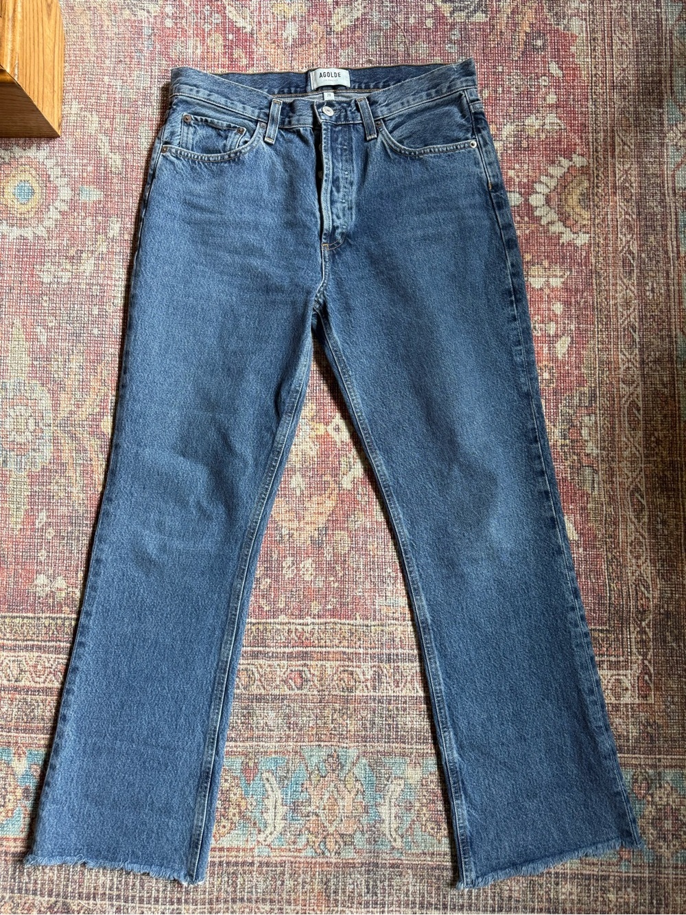 Agolde Women’s 28 mid rise relaxed Bootcut 100% Organic Cotton Jeans